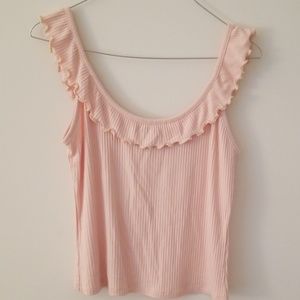 Forever 21 light pink ruffled tank top